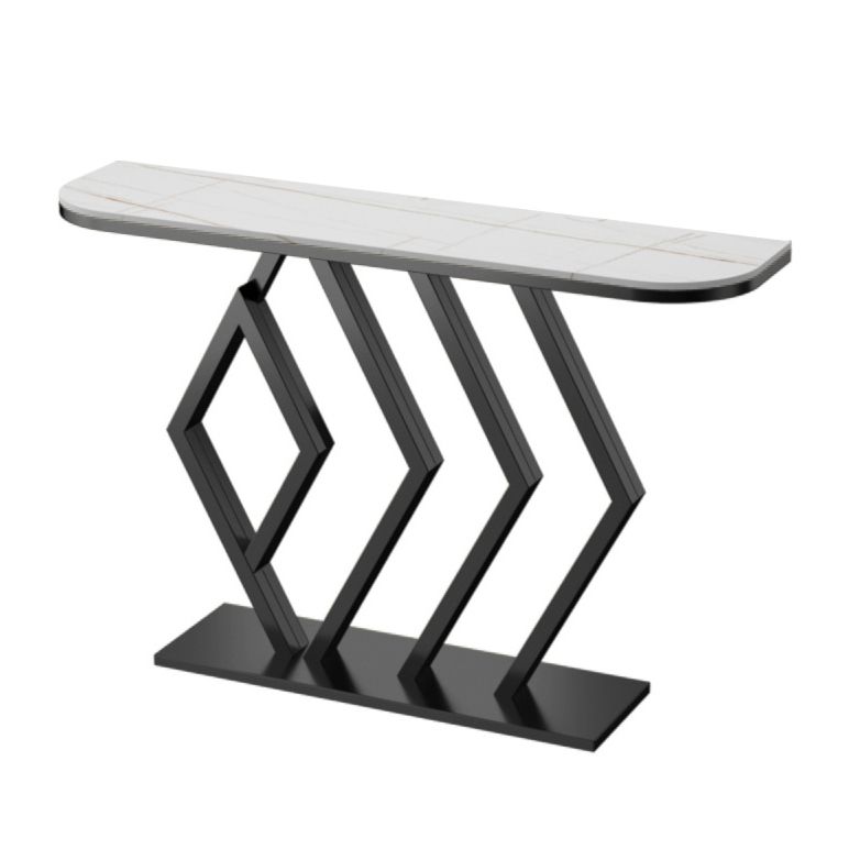 Glam Half Moon Console Accent Table Antique Finish Sofa Table