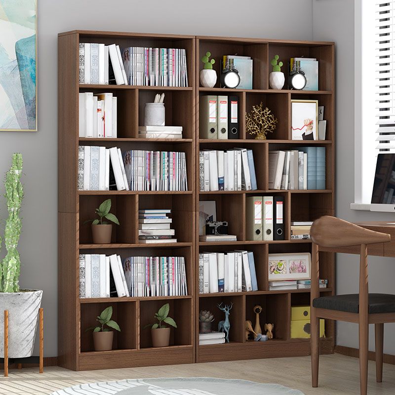 Closed Wooden Bookcase Modern Home Living Room Lattice Bookshelf