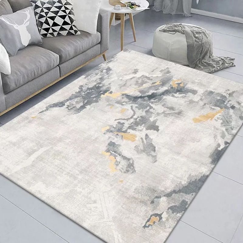 Stylish Abstract Carpet Simple Indoor Rug Polyester Stain Resistant Carpet for Home Decor