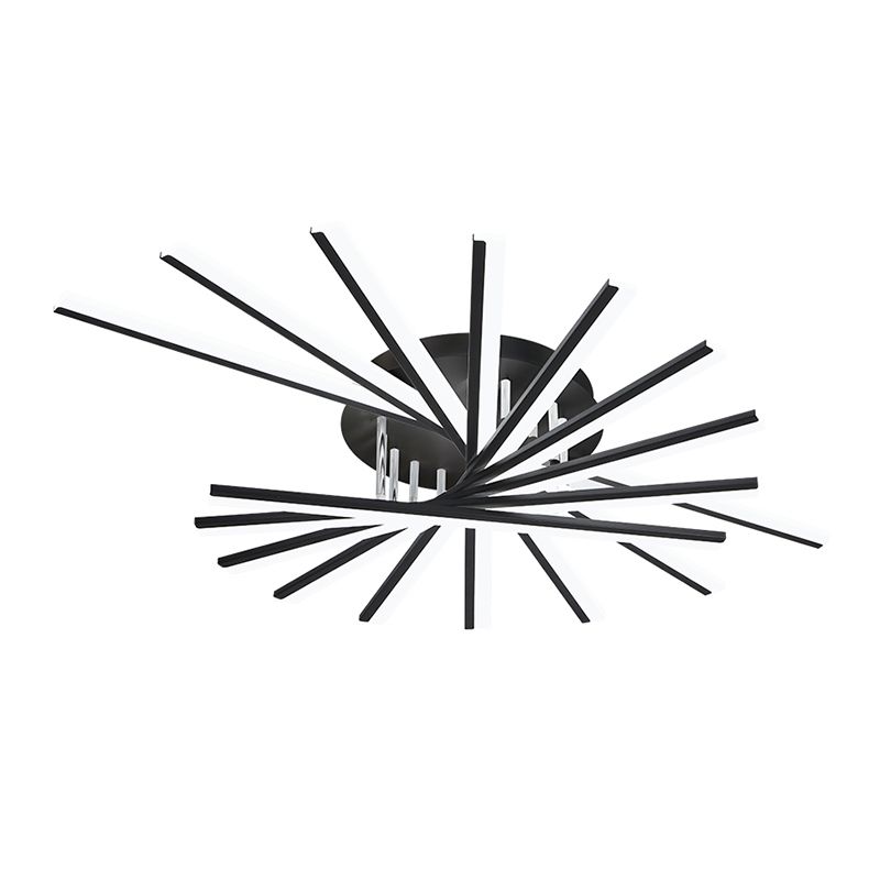 Line Shape LED Ceiling Lamp Modern Iron Flush Mount for Bedroom