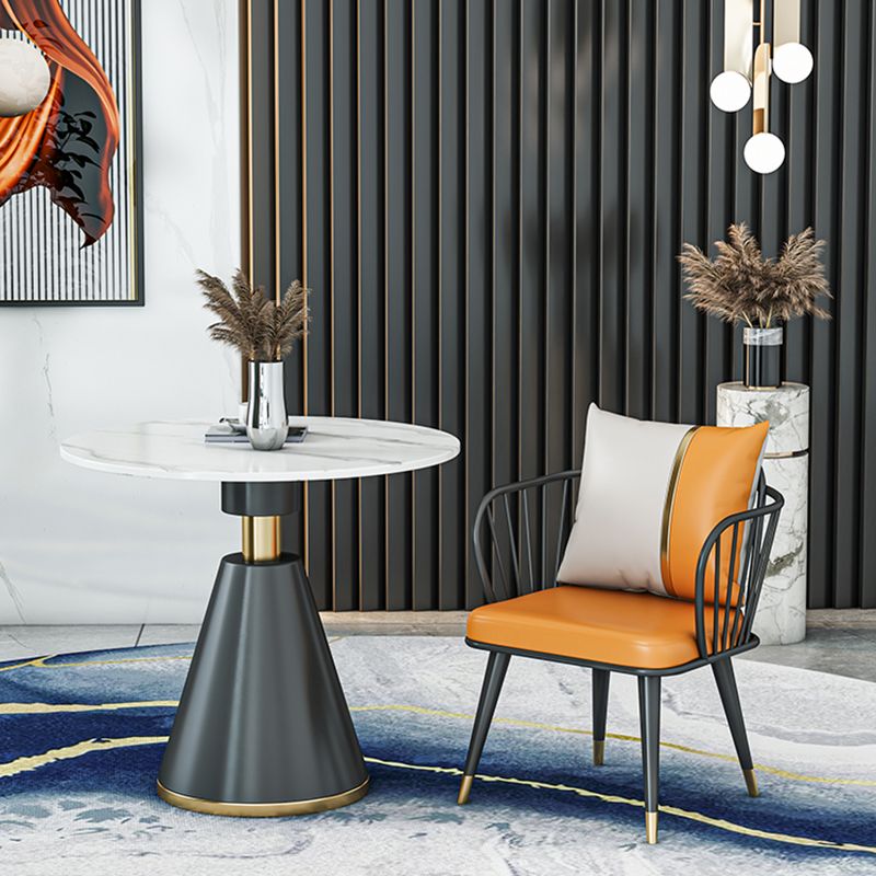 Metal Modern Round Indoor Table Sintered Stone Table for Kitchen