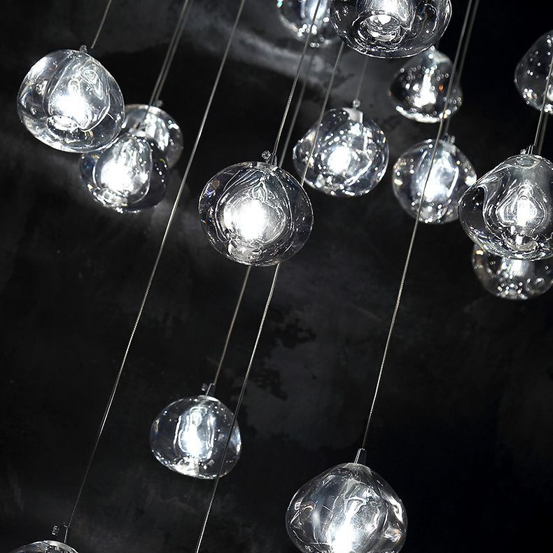 Cherries Hanging Light Fixtures Contemporary Glass Ceiling Pendant for Stairwell