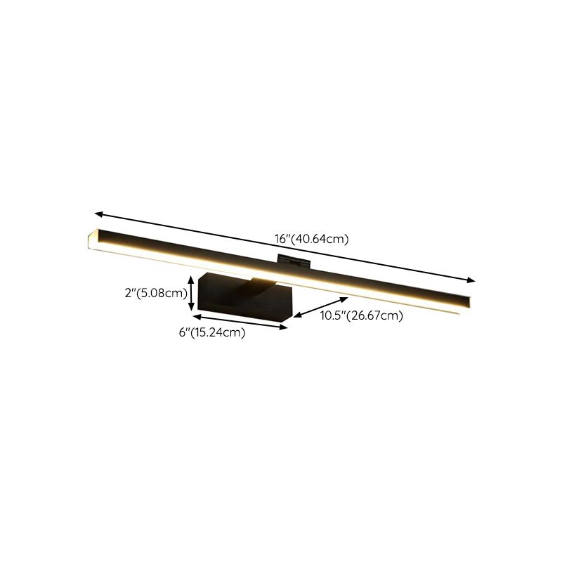 Black Mirror Front Light Modern LED Vanity Light with Plastic Shade for Bathroom