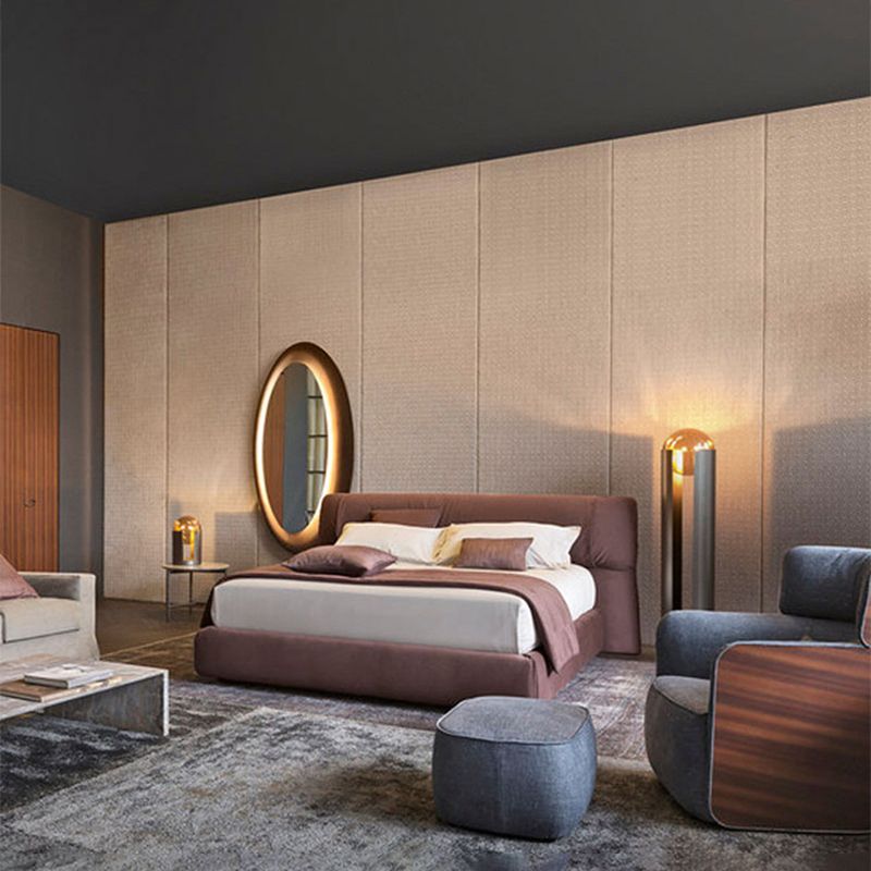 Minimalism Cognac Glass Globe Table Lamp Hollow Cylindrical Metal Base Nightstand Light in Black