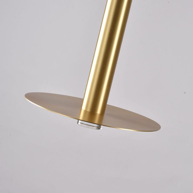 Gold Tube Hanging Pendant Light Minimalist-Style LED Metal Ceiling Pendant Light