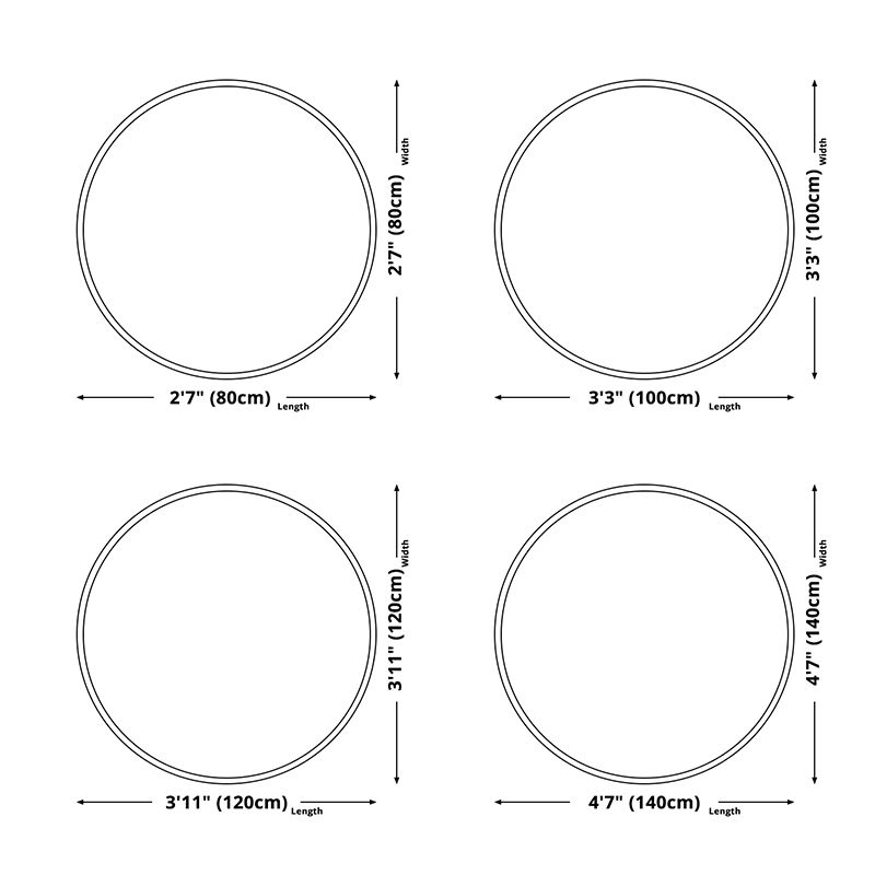 Round Cartoon Rug Modern Polyester Indoor Rug Stain Resistant Washable Area Carpet for Home Decor