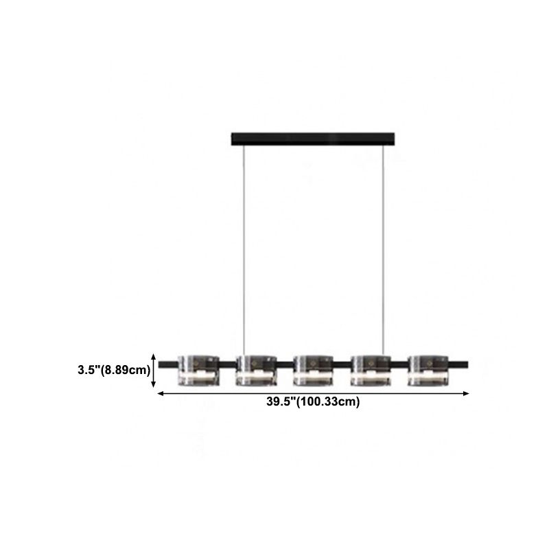 Modern Simple Hanging Island Light Glass LED Hanging Lighting Fixture for Sitting Room