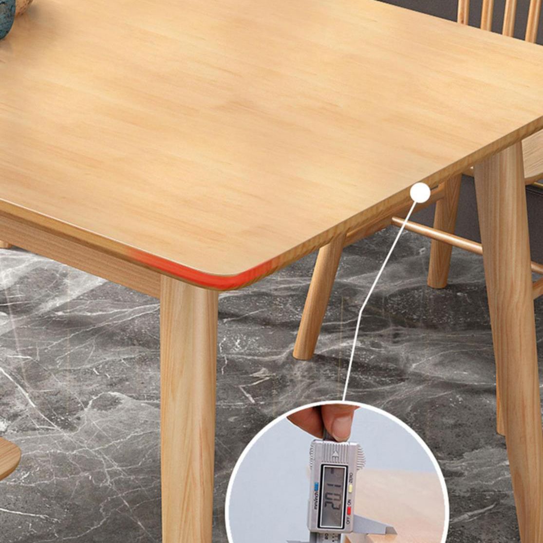 Rectangle Modern Wood Table Standard Height Table Dining Table with 4 Legs