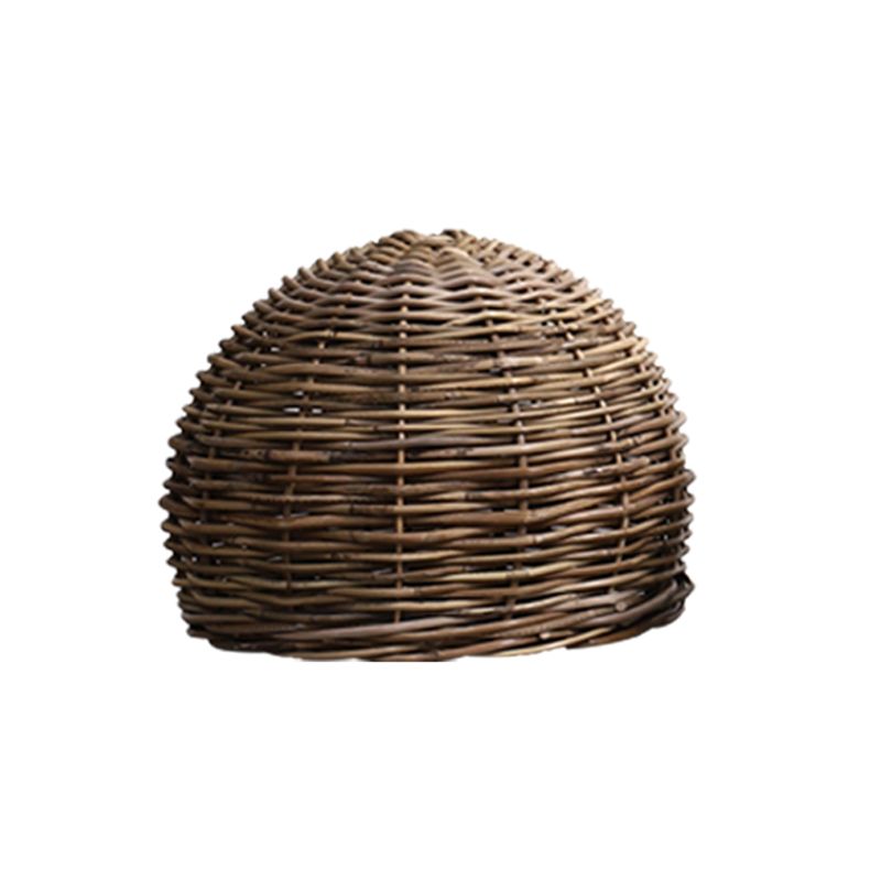 Rattan Bird Nest Shade Hanging Light Retro Hand-weaving Coffee Shop Lighting Fixture