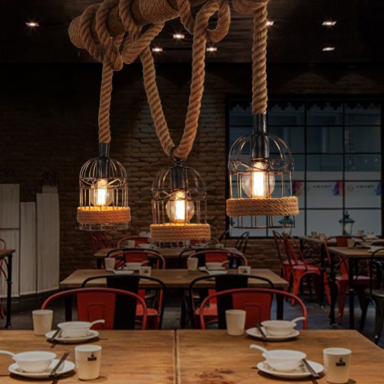 Industrial Style Island Pendant Metal Island Light Fixtures for Living Room