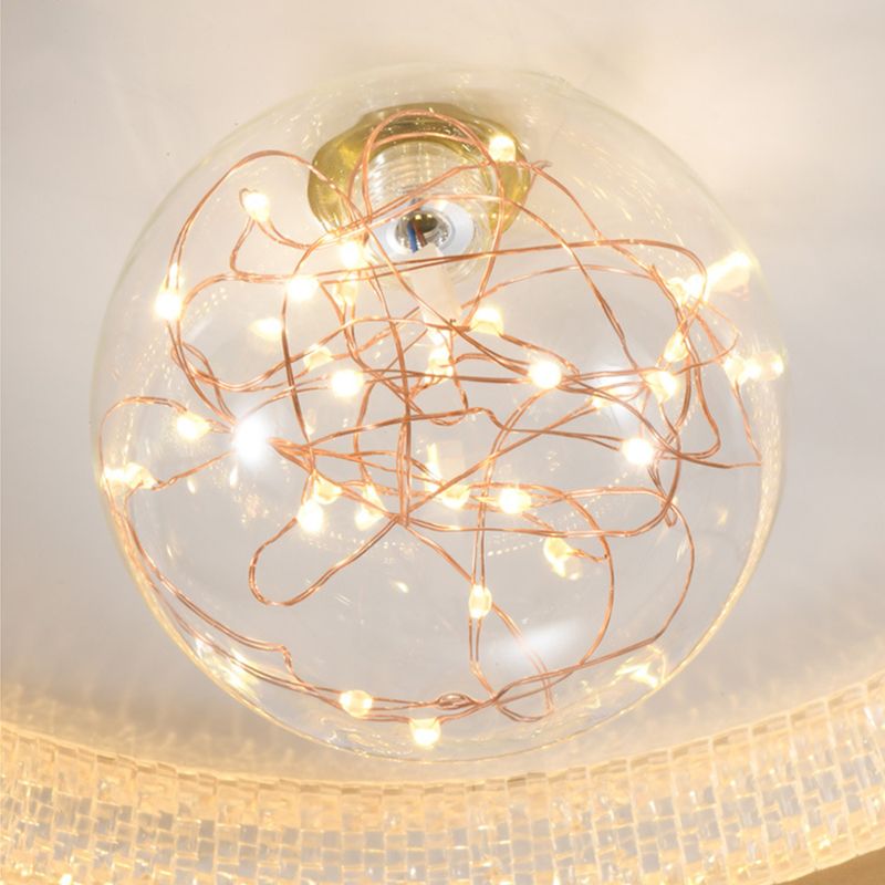 Gouden ronde inbouwlamp, moderne LED-plafondlamp van acryl met bolglazen kap
