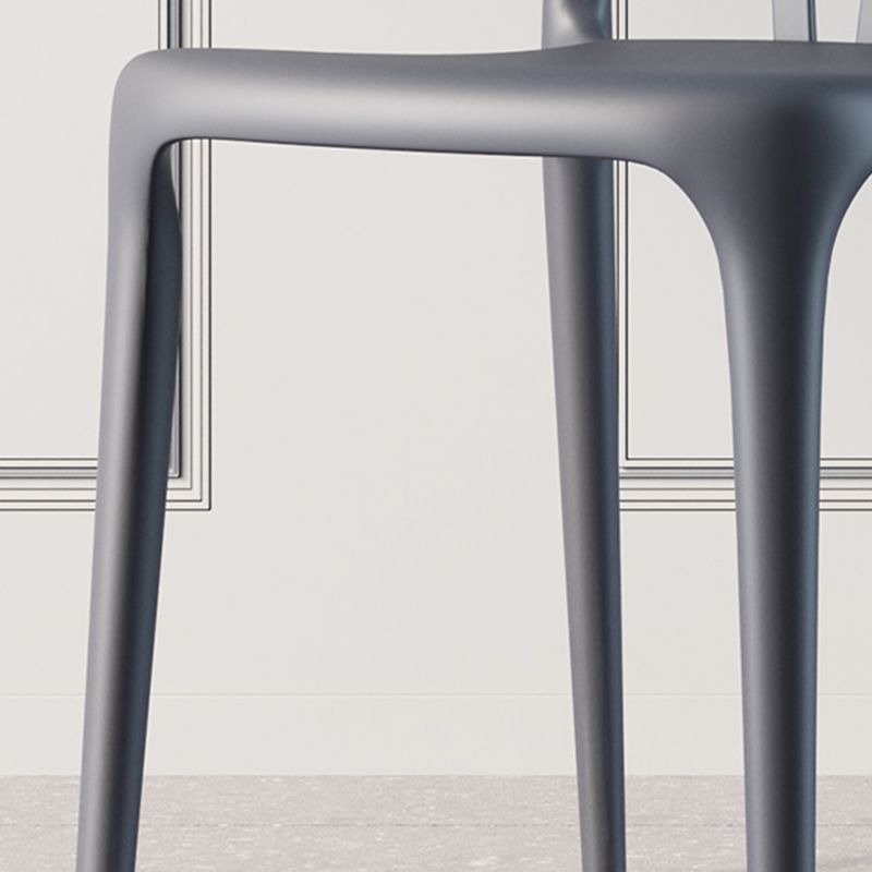 Scandinavian Plastic Dining Room Chair Slat Back Stacking Side Chair