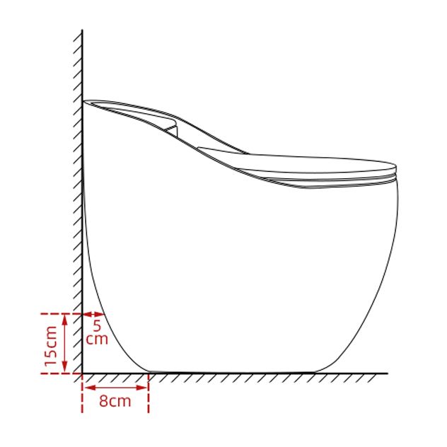 Concealed Tank Flush Toilet Modern One-Piece Toilet with Slow Close Seat