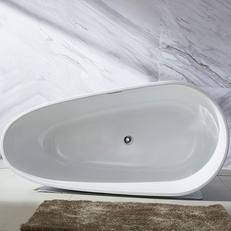 Modern Soaking Bathtub Oval with Drain Acrylic Freestanding Bath Tub