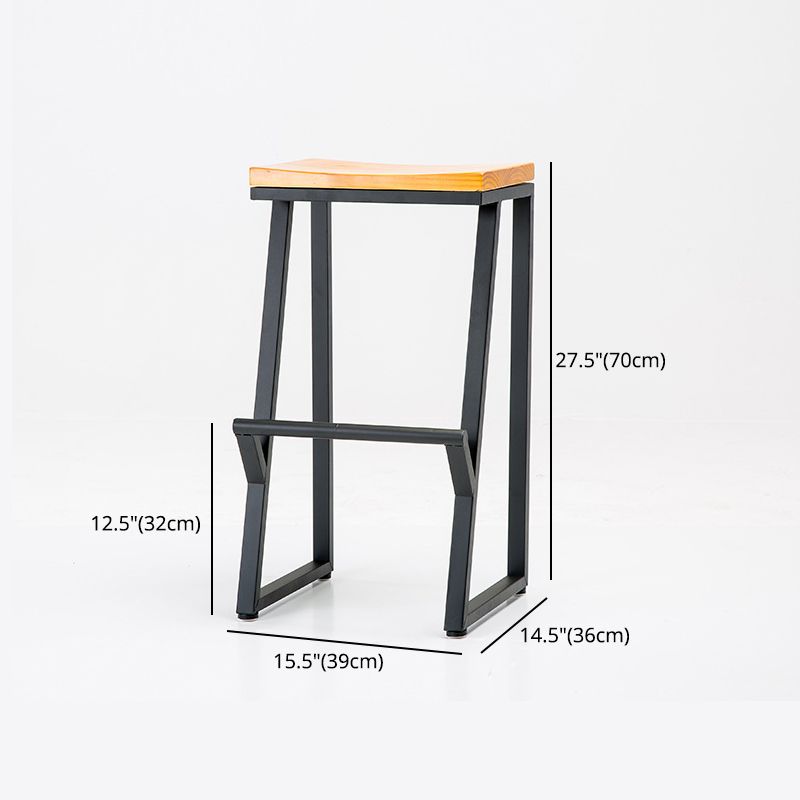 Industrial Bar and Counter Stool Backless Stool with Sled Base in Black