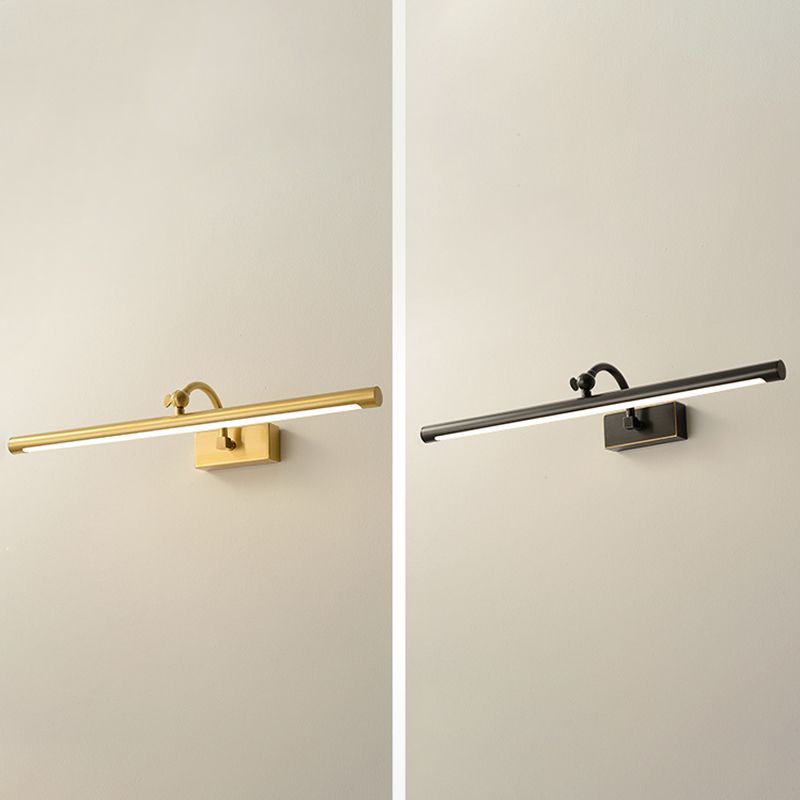 Linear Shade Metal Wall Sconce Modern Style 1 Light Mirror Wall Mounted Light Fixture