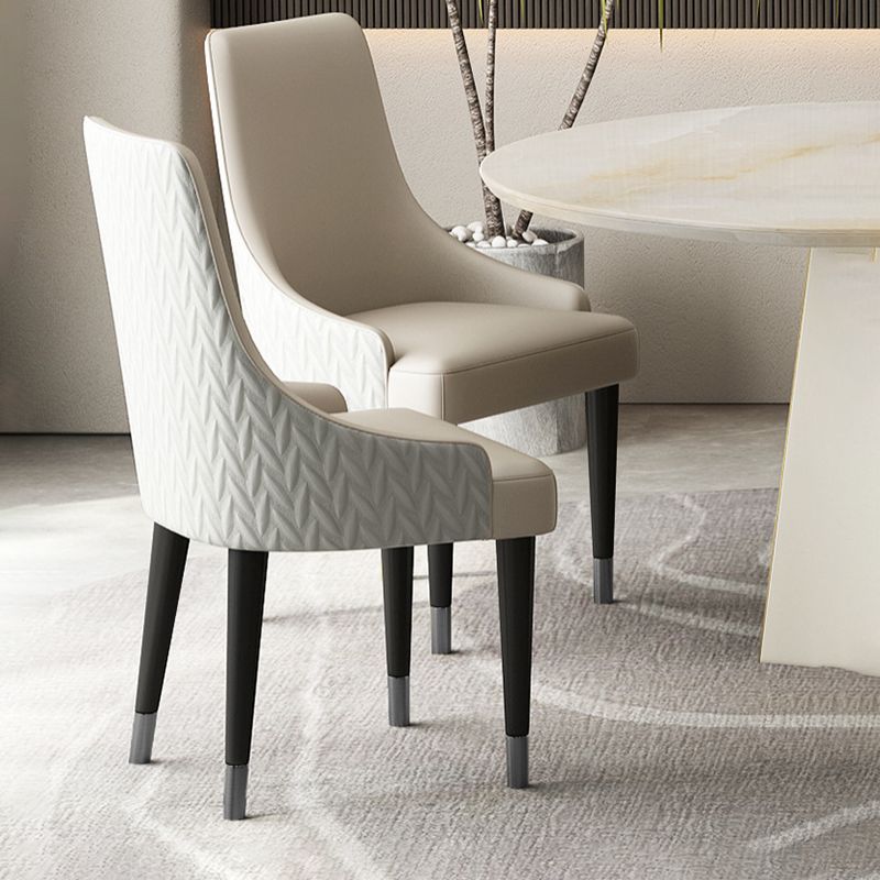 Contemporary Style Chairs Arm Dining Chairs with Wood Legs for Kitchen