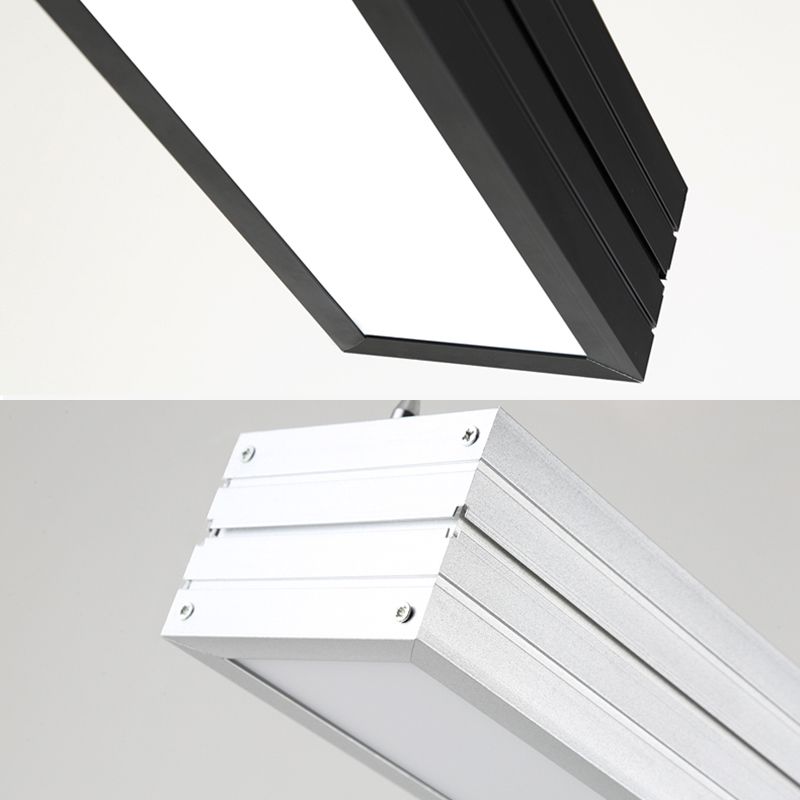 White/Silver/Black Ridged Case Suspension Lamp Contemporary Metal Led Pendant Ceiling Light in White/Natural Light