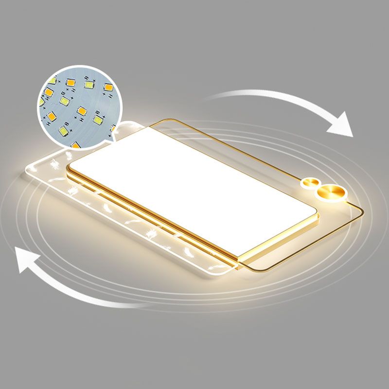 Plafonnier LED rectangulaire en fer, Style moderne, 1 lumière, pour salon