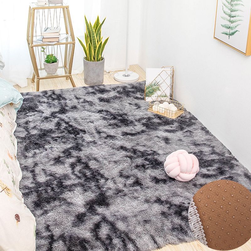 Simple Plain Color Rug Plush Indoor Rug Non-slip Carpet for Living Room and Bedroom