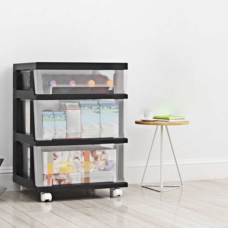 Plastic Bookshelf Contemporary Style Closed Back Bookcase for Office Home Study Room