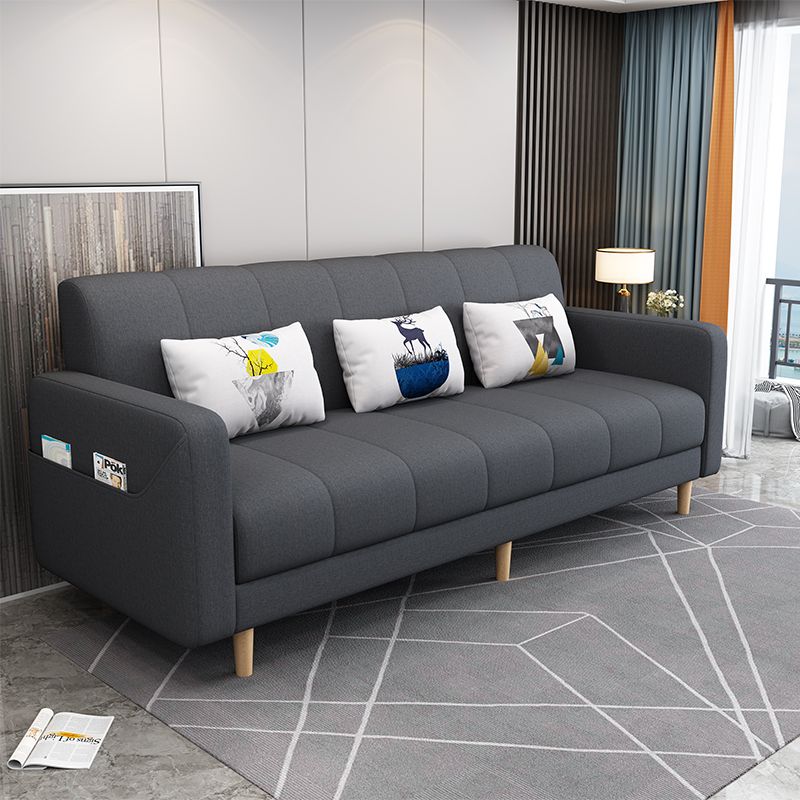 Modern Square Arm 23.62" W Convertible Sleeper Sofa with Cotton Blend for Living Room