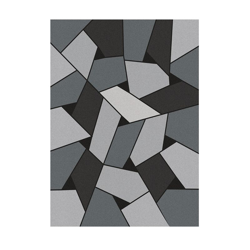 Grijs zwart grafisch tapijten polyester modern tapijt vlekbestendig vloerkleed voor woningdecoratie