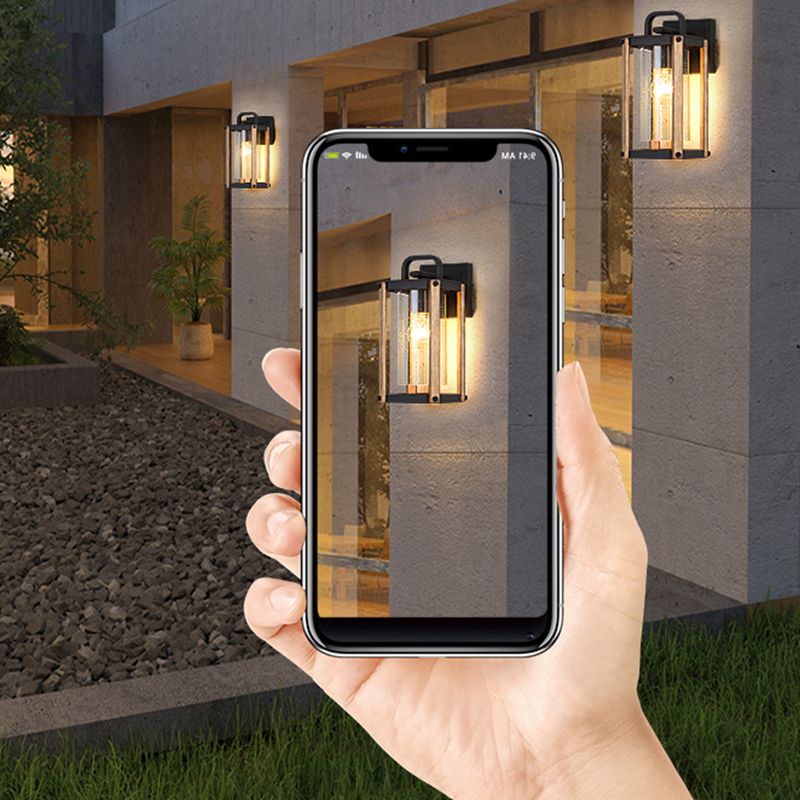 Industrial Metal Wall Light Cage Shape 11.5" High Wall Sconce with Glass for Outdoors