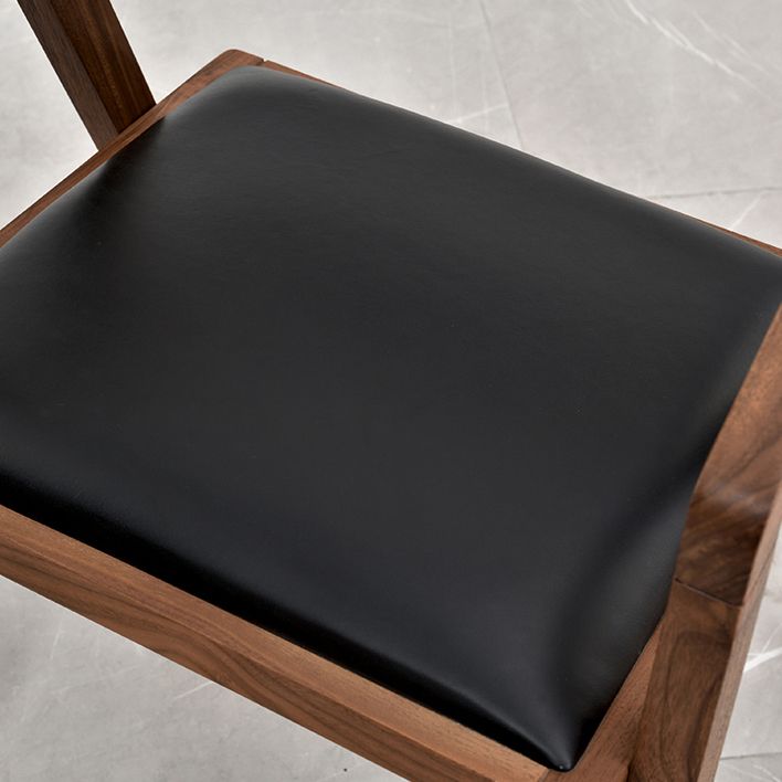 Contemporary Upholstered Arm Chair Home Walnut Wood Dining Chair