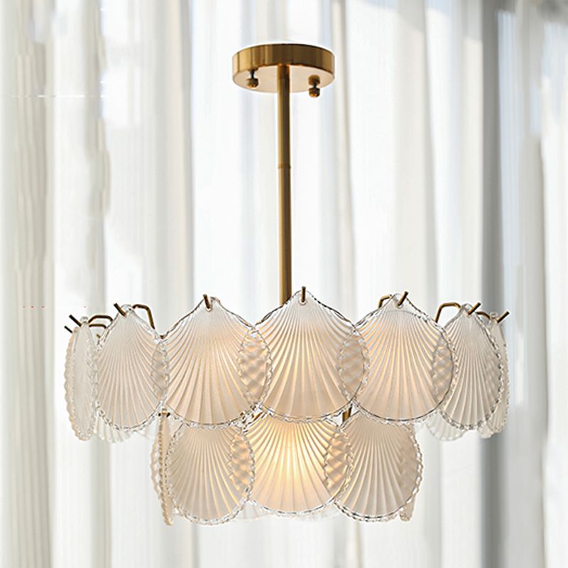 Contemporary Style Geometry Pendant Lighting Glass Hanging Chandeliers in Gold