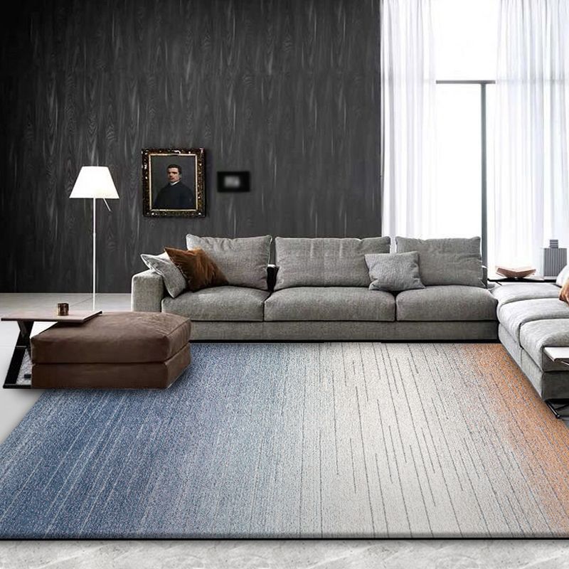 Modernist Ombre Pattern Rug Multicolor Polyester Rug Non-Slip Pet Friendly Washable Are Rug for Bedroom