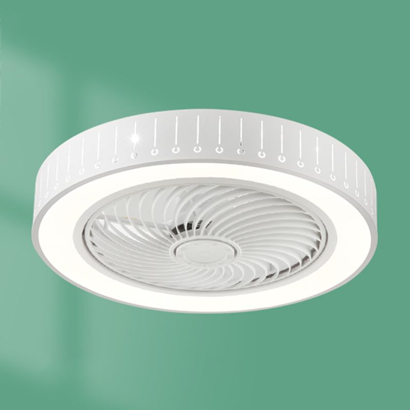 Ventola rotonda Light Light MODER MODER MODER METAL 1 Luce Luce Light in bianco