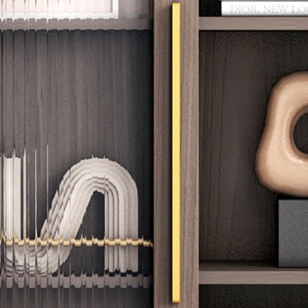 Glam Antique Finish Shelf Bookcase Standard Book Shelf with Shelves