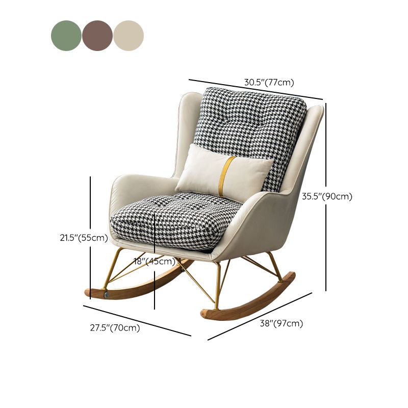 Gorgeous Rocking Chair Faux Leather Indoor Rocker Chair with Removable Pillow