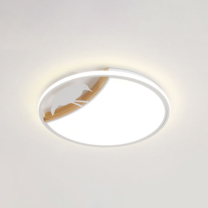 Wit/grijs/groene ronde spoeling licht armatuur Noordse LED Acryl -spoeling gemonteerde lamp met vogel deco