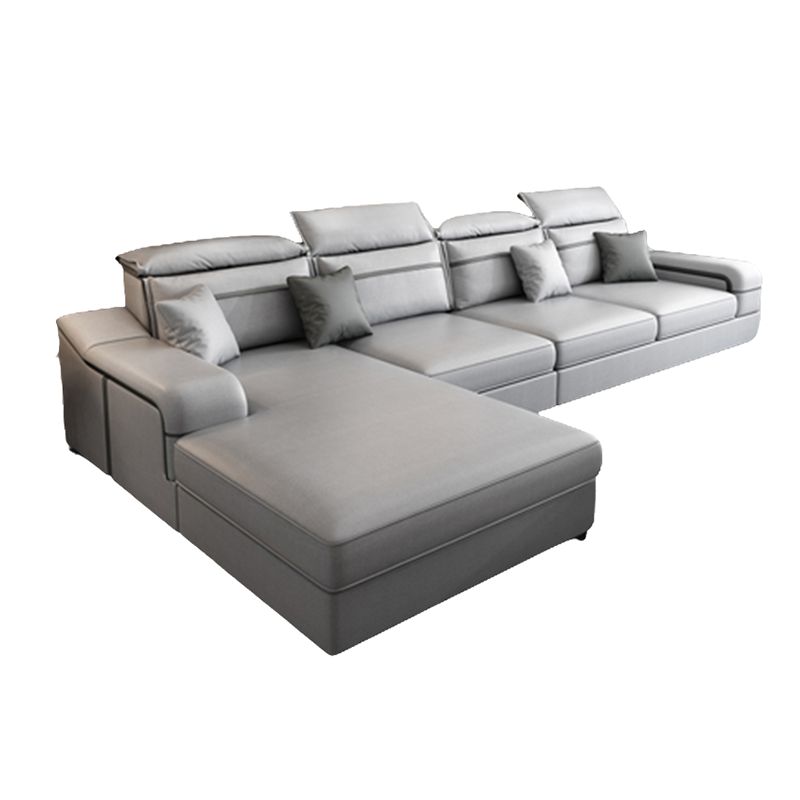 Scandinavian Removable Cushions Sloped Arms Sectionals for Living Room