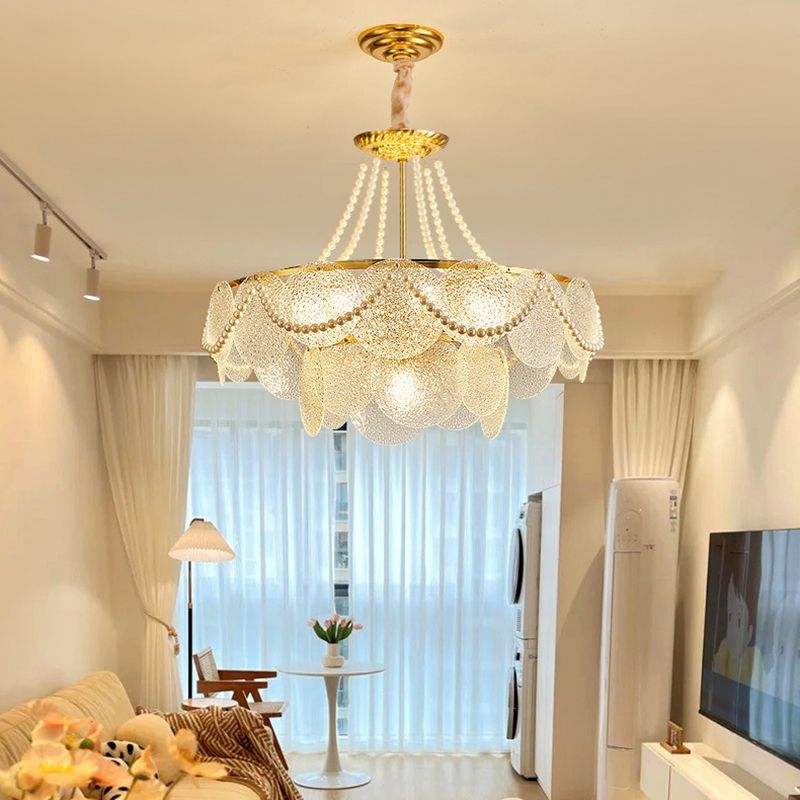 Glass Drum Flush Light Fixtures Modern Flush Mount Ceiling Lights for Living Room