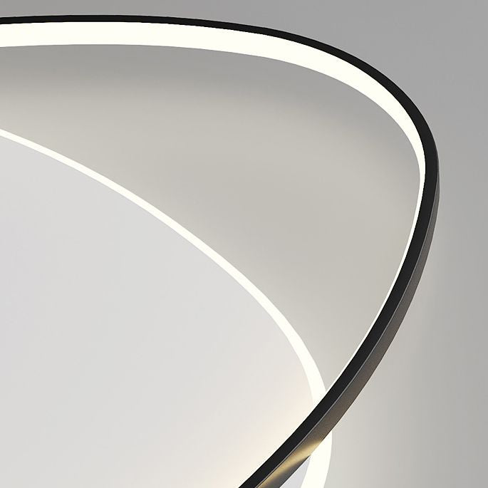 Plafonnier LED en aluminium dans un style créatif moderne, Noir et blanc acrylique oblong encastré
