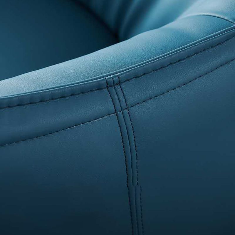 Modern Style Leather Armrest Fixed Backrest Black Base Upholstered Armed Chair