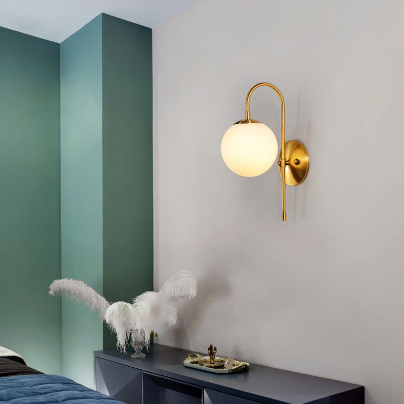 Glass Globe Wall Light Modern 1-Light Wall Lights for Bedroom
