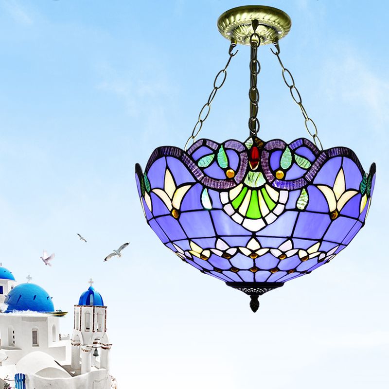 Koepelmeel kroonluchter verlichtingsarmatuur Tiffany-stijl veelkleurige gebrandschilderd glas kroonluchter hanglampje