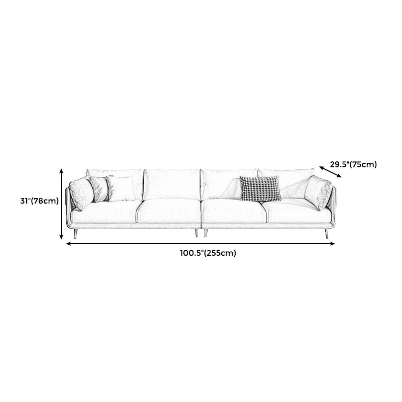 Modern Style Square Armrest Sponge Cushions Fill The Green and White/orange and White Sofa