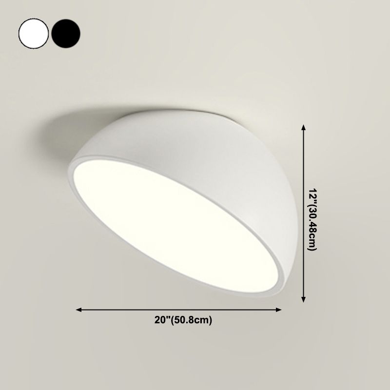 Modern Minimalist LED Flush Mount Iron Hemisphere Sconce Ceiling Light with Acrylic Shade