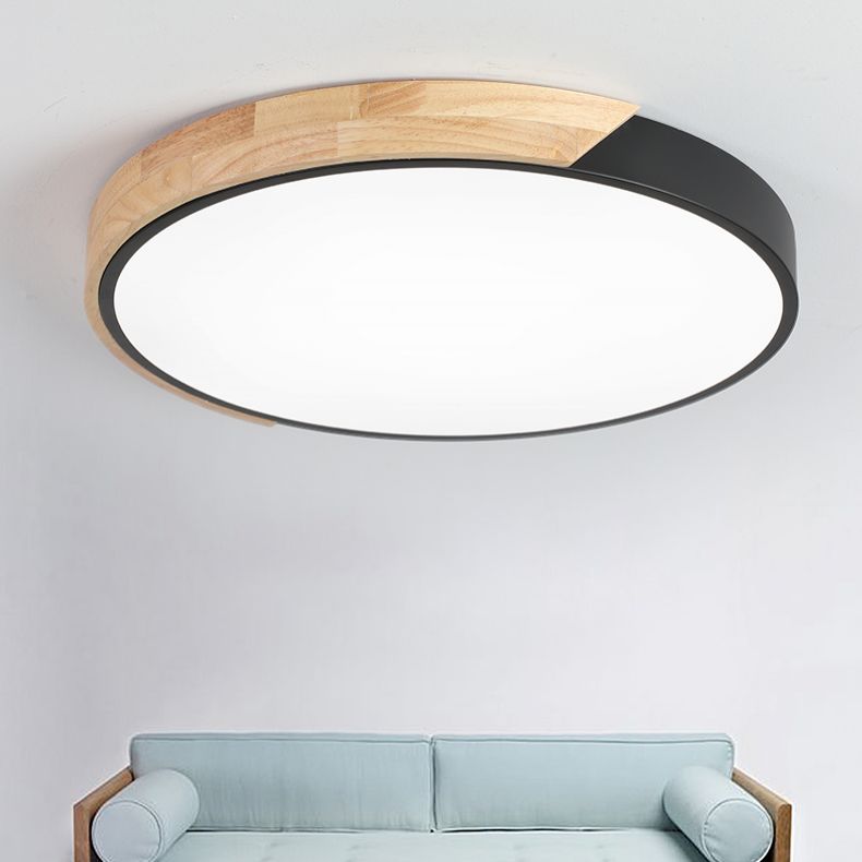 Plafonnier de forme ronde moderne macaron fer 1 lumière encastré pour étude de chambre
