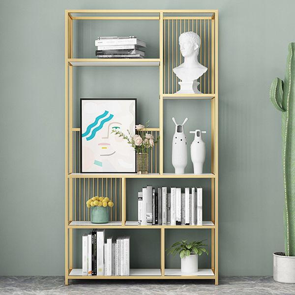 Gold and Black Etagere Bookshelf Scandinavian Iron Bookshelf for Home Office