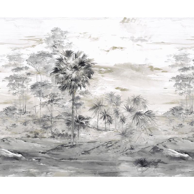 Illustration Wild Forest Wall Mural Great Wall Decor for Living Room, Personalized