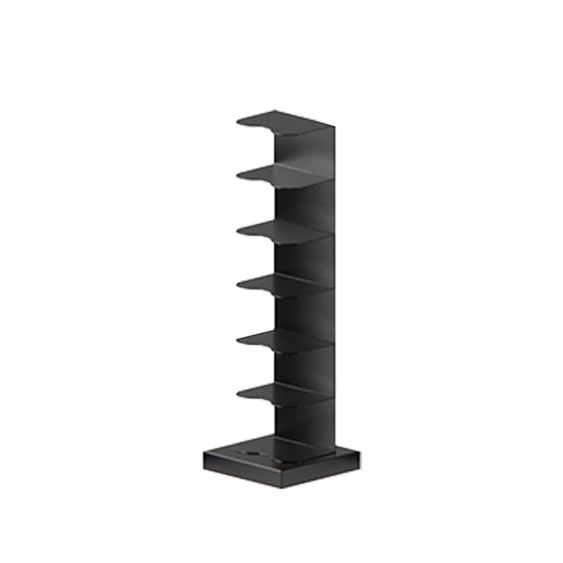 White and Black Corner Bookshelf Closed Back Contemporary Iron Bookshelf