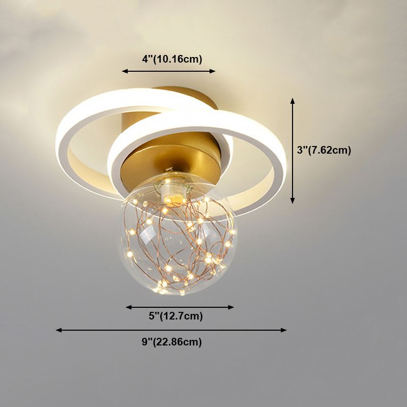 Luz de techo de semi descarga de oro global de oro de estilo moderno de metal LED Semi Flush Light