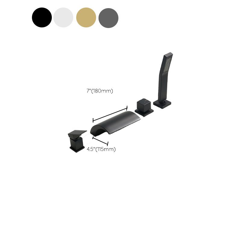 Brass Roman Bathtub Faucet Waterfall Spout Tub Faucet with Hand Shower