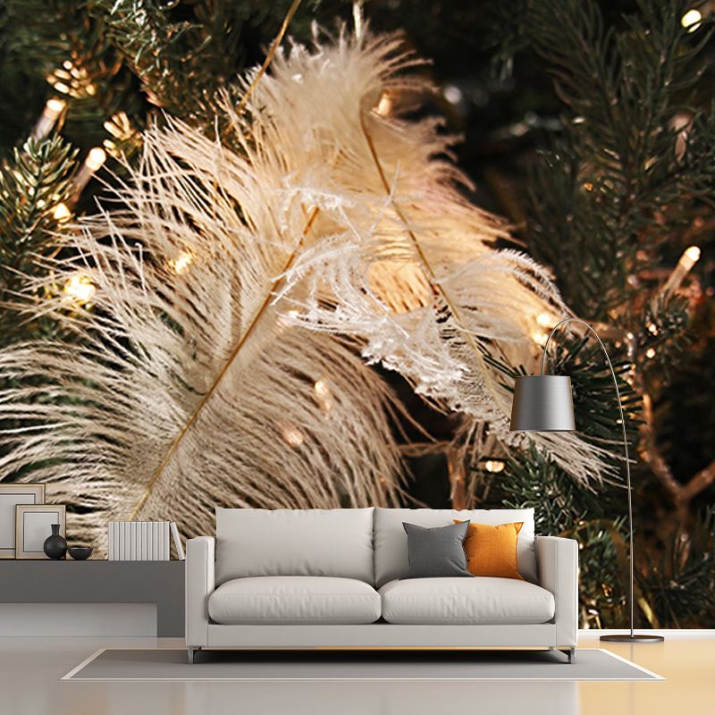 Modern Style Mural Wallpaper Bird Feather Mildew Resistant Wall Decor